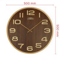 Drevené nástenné hodiny PRIM Timber Venner hnedá 50cm